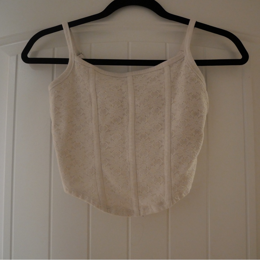 Hollister White Corset Top XS